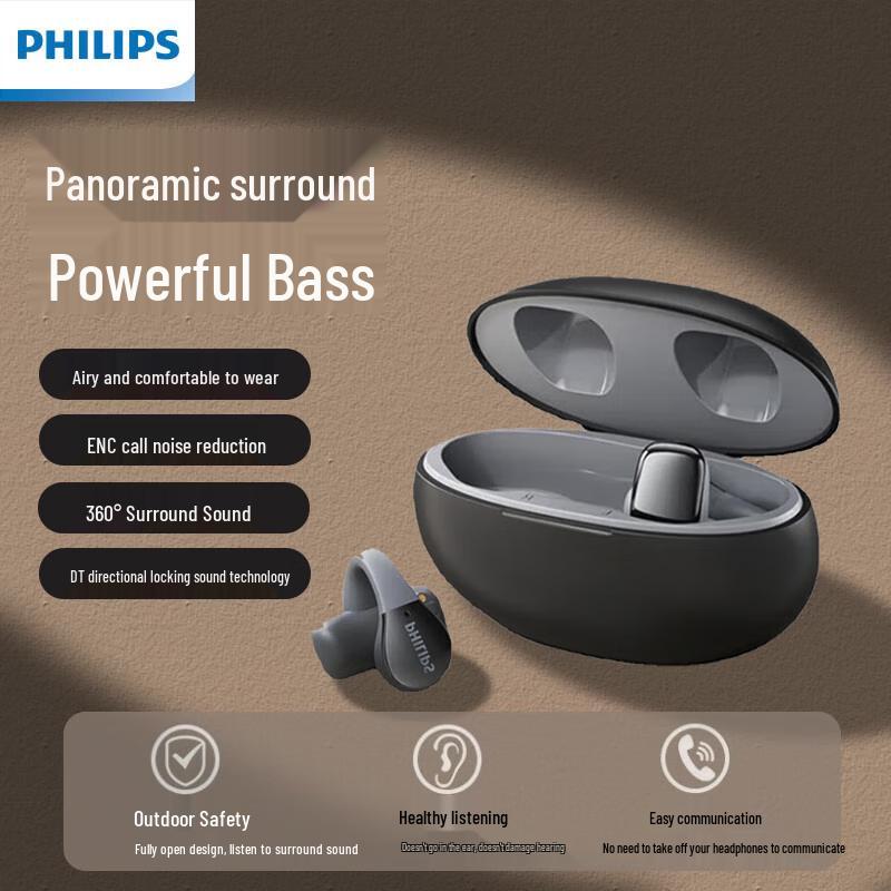

Philips TAT2719 Open-Ear Clip-On Sport Bluetooth Earbuds