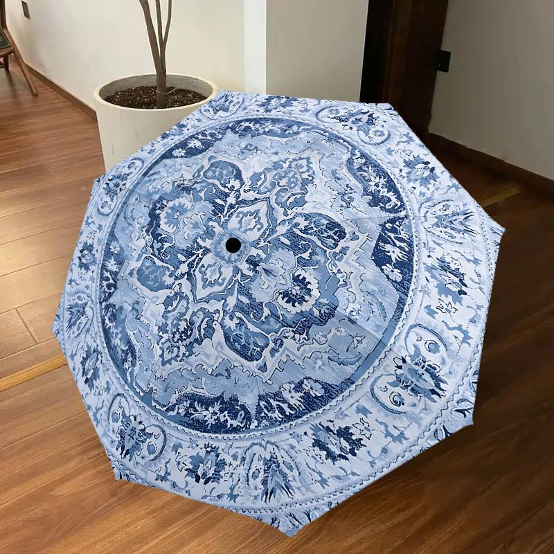 1 Stück Regenschirm mit Blumenmuster - 8 Speichen verstärkt, Automatik-Öffnung, Leicht & Langlebig, Niedliches Modeaccessoire für den Außenbereich, Strand oder Freizeit, Strand U