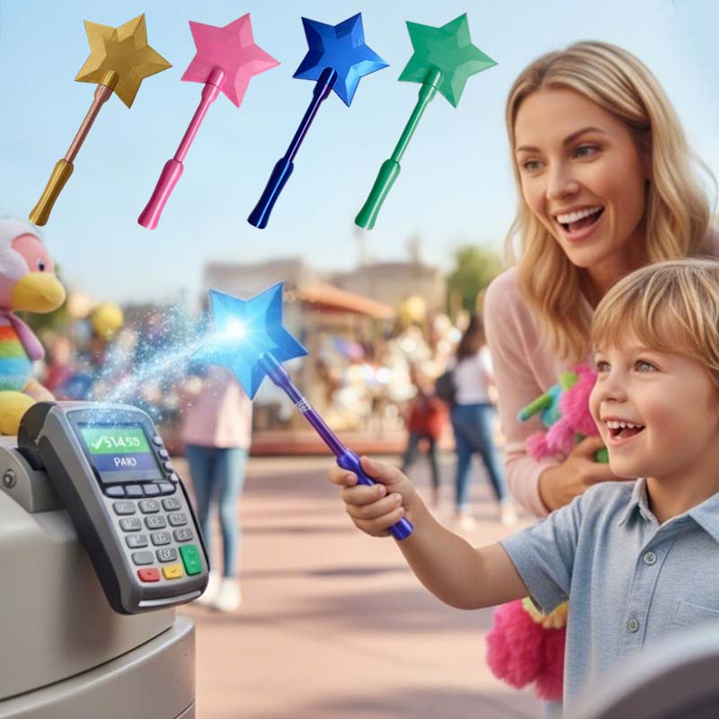 Bacchetta Magica Stellare Stampa 3D Creativa Moda Tap To Pay Leggera Portatile Porta Carte Carino Porta Carte di Credito Regalo Quotidiano