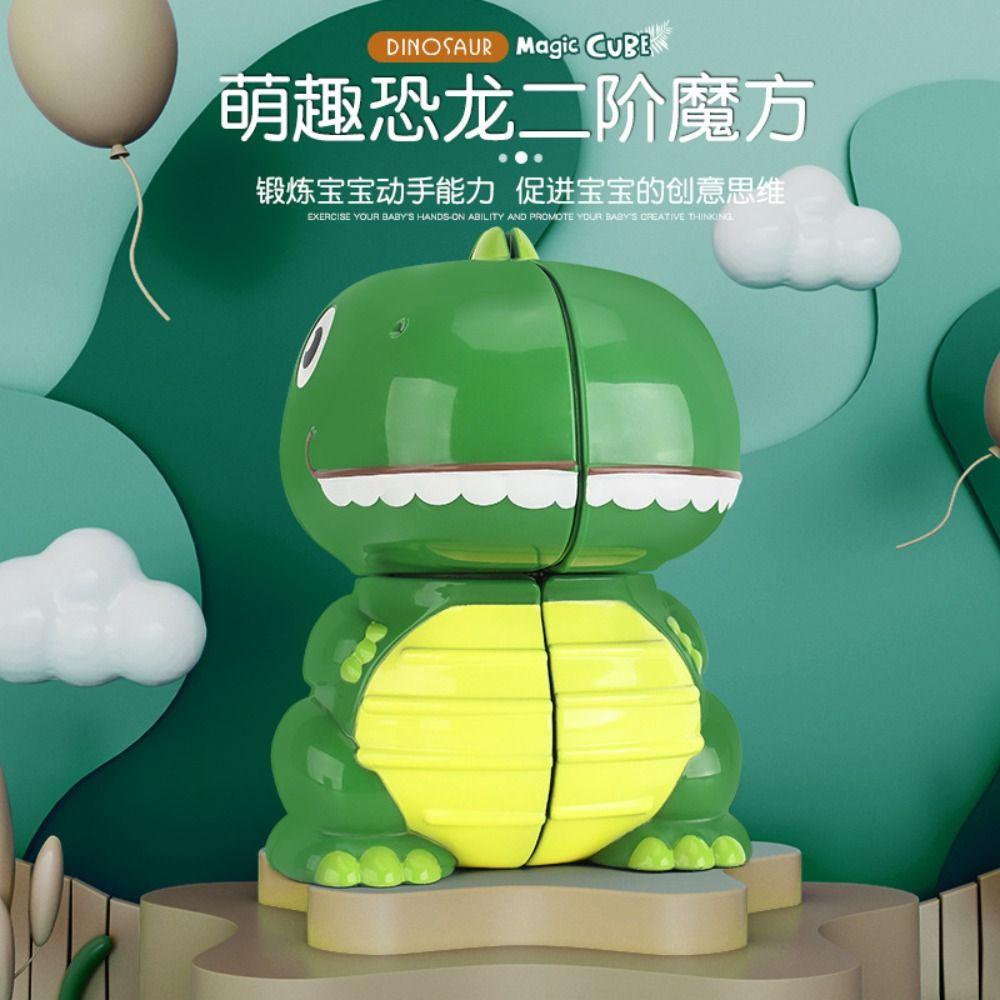 

Enlightenment Toys For Kids Cartoon Dinosaur Magic Cube Speed Cube Brain Training Dinosaur Cube зелений