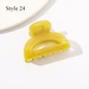 HFYJ Hollow Small Size 4cm Square Hair Claws Acrylic Jelly Color Hairpin Shark Crab Hair Clip Claw Hair Accessories for Women