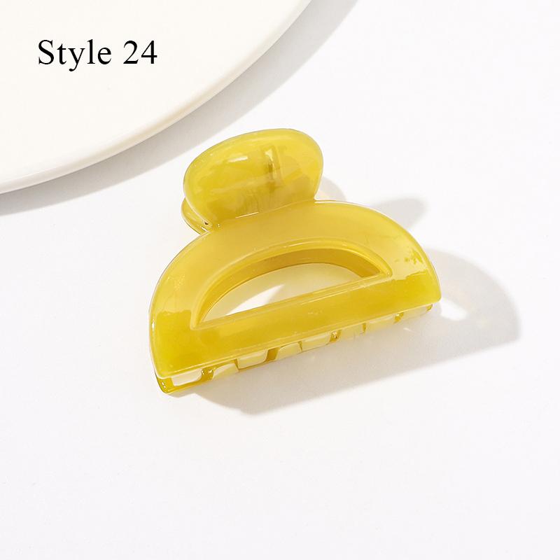 HFYJ Hollow Small Size 4cm Square Hair Claws Acrylic Jelly Color Hairpin Shark Crab Hair Clip Claw Hair Accessories for Women