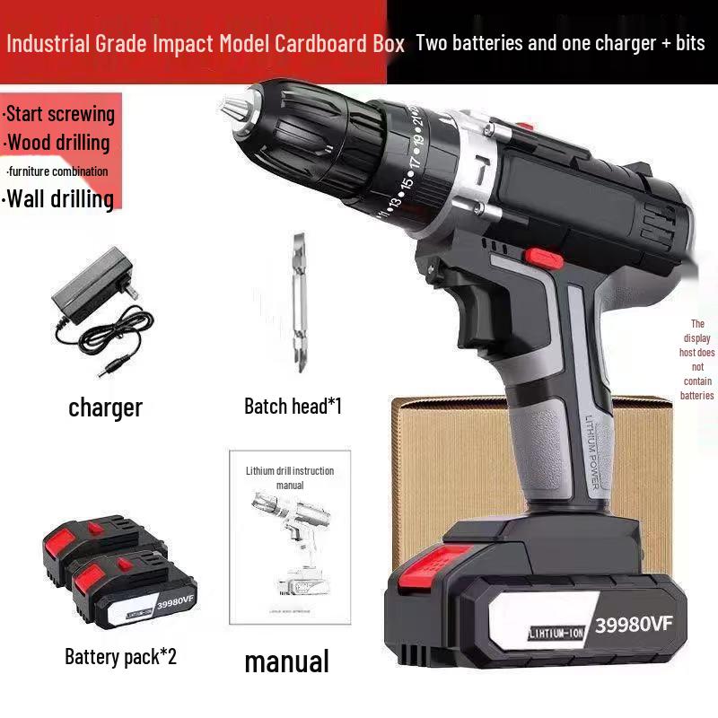 Industrial Grade Dual Speed Rechargeable Lithium Power Drill for Household and Multi-functional Use