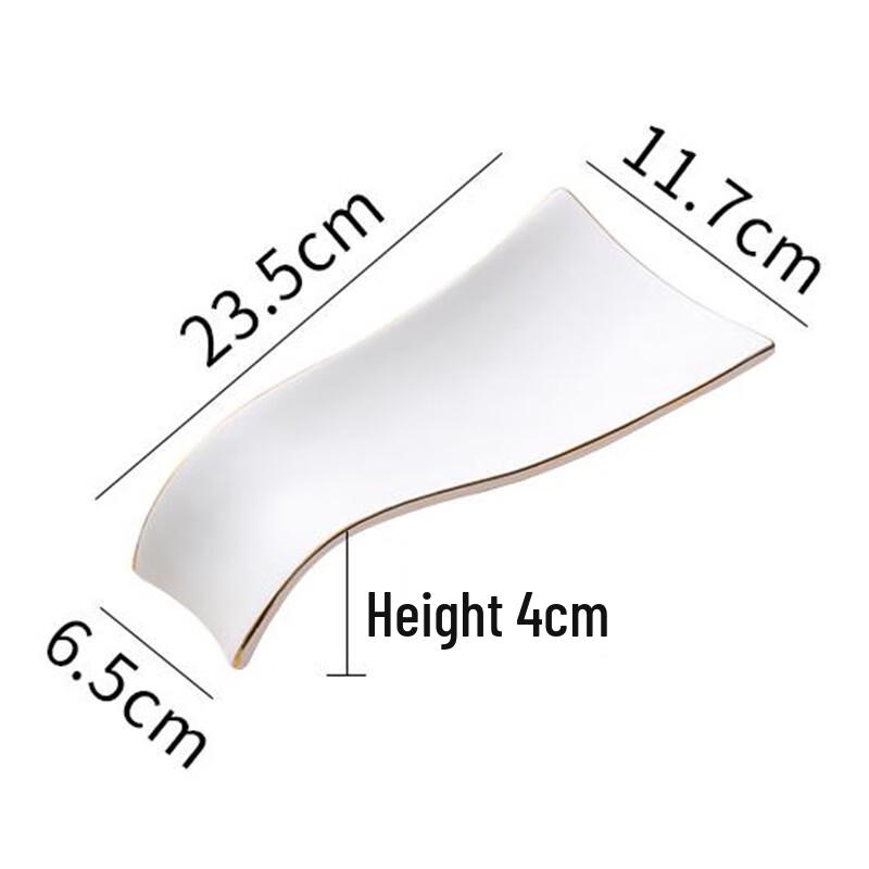 Asymmetrical White Ceramic Serving Plate