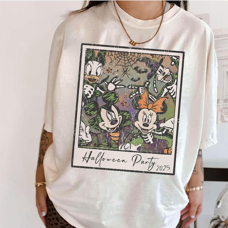 Retro Mickey and Friends Skeleton Sketch Disney Halloween Shirt Mickeys Not So Scary Halloween Party 2025 S