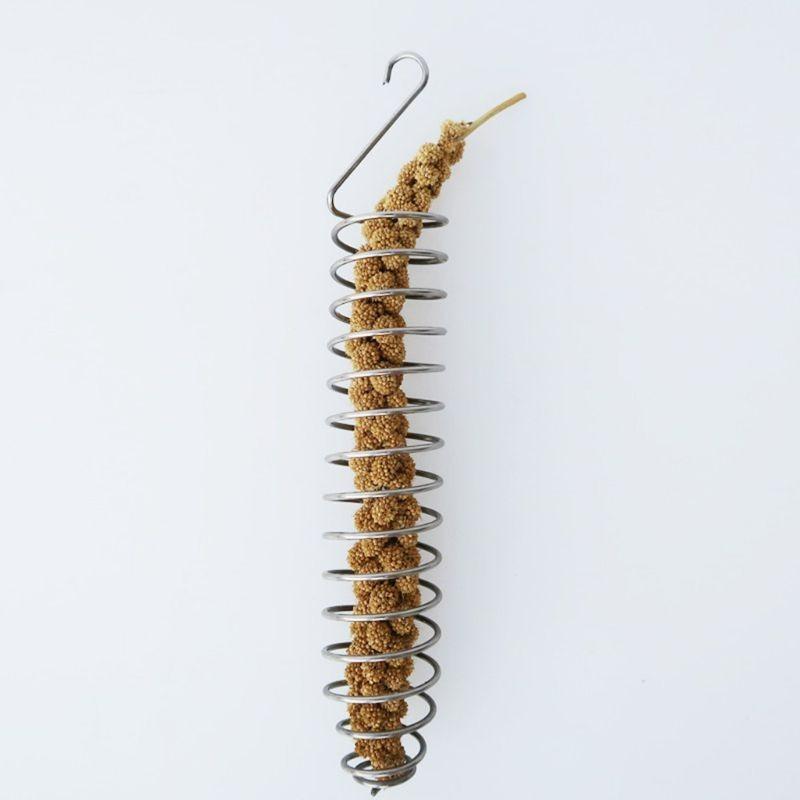 Stainless Steel Feeding Device Birds Cage Feeder Parrot Bird Food Fruit Basket Toys