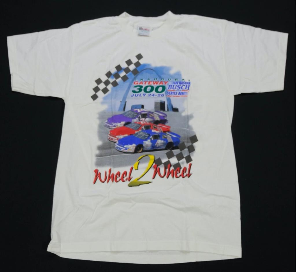 Rare VTG QUICKLINE Sportswear Gateway 300 Wheel 2 Wheel Busch 1997 T Shirt 90s L