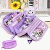 No Brand Multilayer Transparent Pencil Case With Large Capacity For Middle School Students