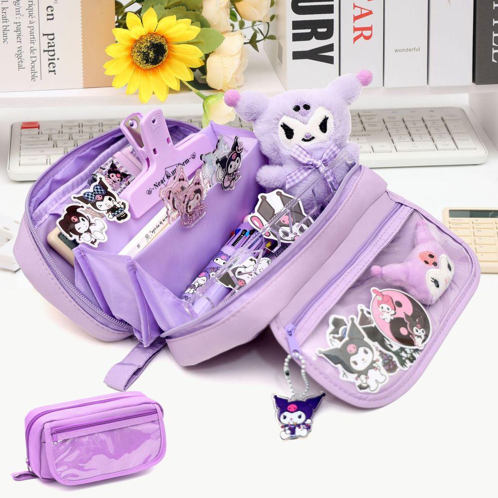 No Brand Multilayer Transparent Pencil Case With Large Capacity For Middle School Students
