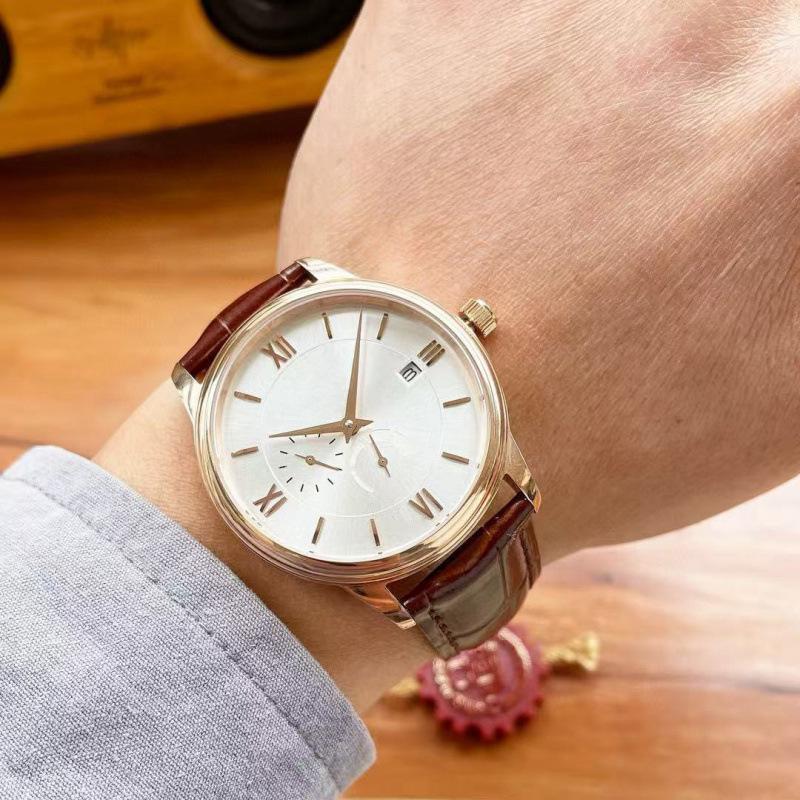 Oujia Men's Automatic Mechanical Waterproof Watch with Italian Leather Strap and Calendar
