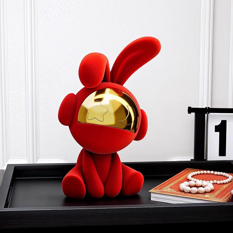 Rabbit Figurine Luxury Resin Living Room Decoration Miniature Modern Table Ornament Figurine Nordic Creative Design Miniature