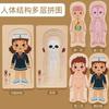Children's Early Education Characters Body Organ Structure Cognitive Puzzle Brain Multi-Layer Development Wooden Toys
