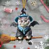Cat-Shaped Pendant Car Hanging Decoration with Lanyard Easy To Hang Non-Fading Auto Rearview Mirror Hanging Ornament