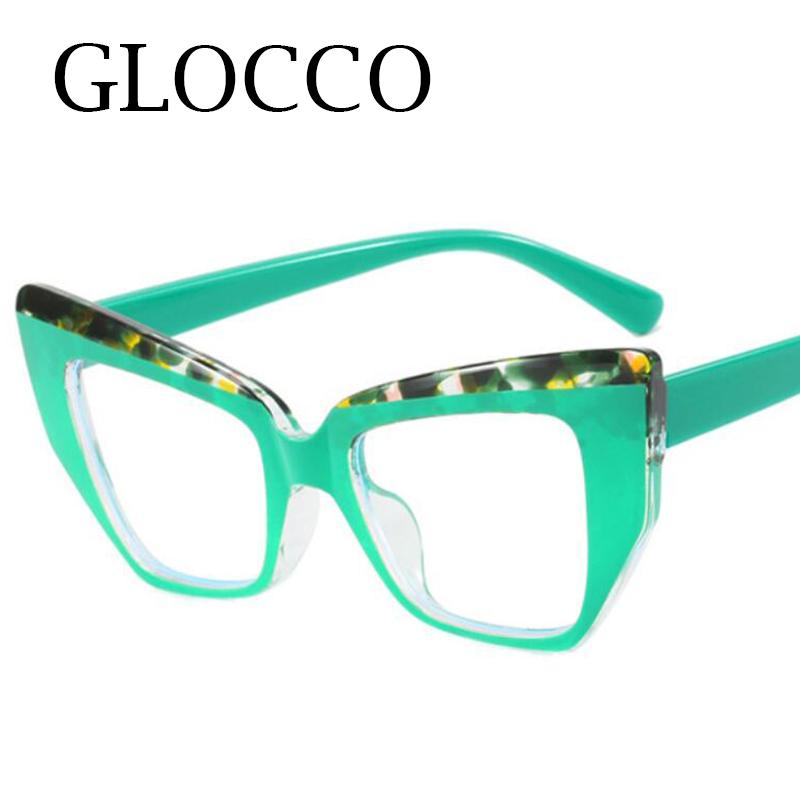 Fashionable Green Cat-Eye Reading Glasses Women Colorful Large Frame Computer Use Eyeglasses Blue Light Filteringweight Prescription Glasses Plus +3