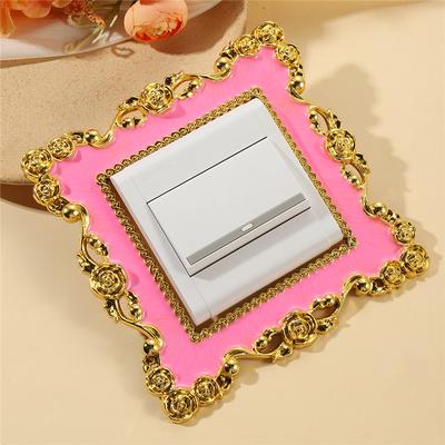 1Pc European Style Switch Sticker with Retro Gold Roses, Intricate Carvings and Gilded Feel, Suitable for Different Styles