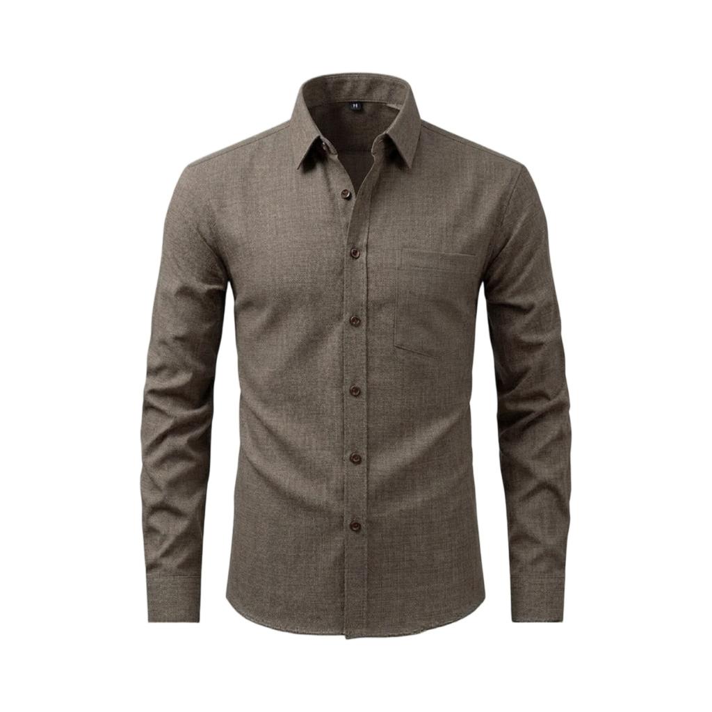 Herren Lässiges Stilvolles Kurzarm-Button-Down-Hemd - Herren Atmungsaktives Baumwollähnliches Leinen Retro - Einzelbrusttasche Hemd