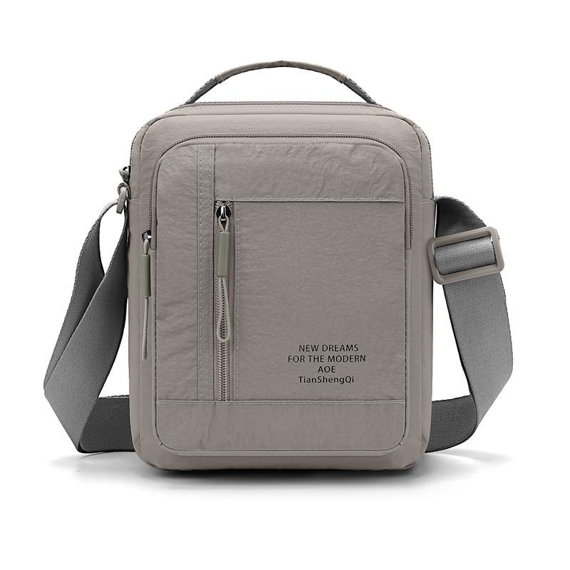 Men's Nylon Crossbody Backpack Fashionable Versatile Summer New Style Waterproof Single Shoulder Sling Bag Simple Design