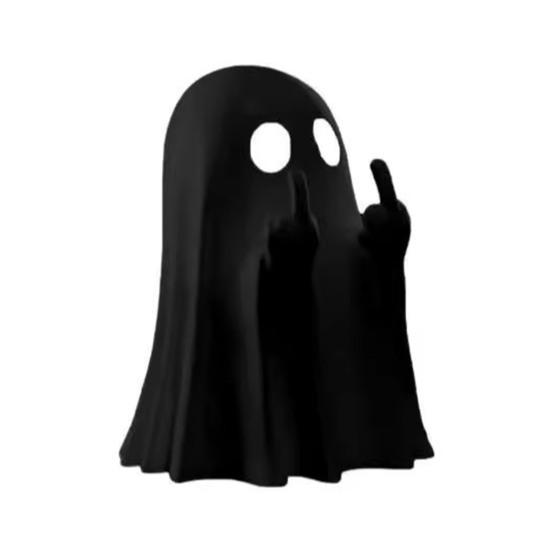 1/2/3/4/6Pcs Halloween Middle Finger Ghost Figurine Mini Spooky Ghost Statue Holiday Party Home Office Desktop Decoration Ornament