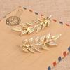 Gold Silver Leaf Jewelry Rhinestone Brooch Metal Brooch Collar Brooch Vintage Style Retro Design Shirt Pin Men Women