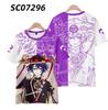 Genshin Impact Kuki Shinobu T-shirt men's and women's cosplay clothes 3D printed top