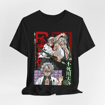 Sanemi Anime Grafisk T-shirt Toppar, Unisex Kortärmad Skjorta, Demon Slayer Manga Skjorta,