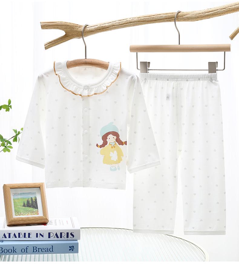 Baby Summer Cotton Pajama Set - Airy Split Design for Boys & Girls 80 cm