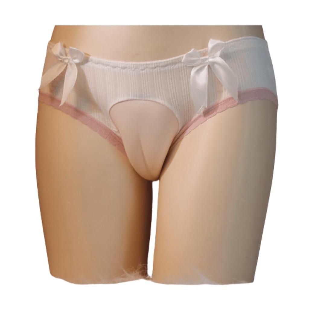 Padded Cover Panties Crossdressing Underwear Lace Pants Disguise Lingerie Silicone Pants Free [cocoriko] Men's (JP, Alphabet, Size, R_White)