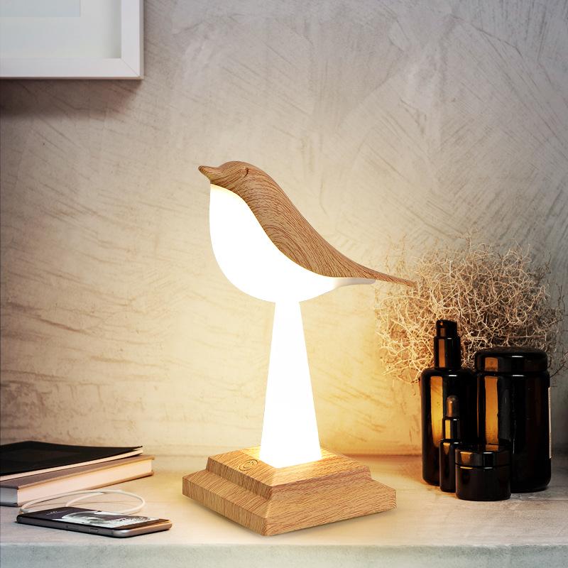 Net Celebrity Bird Aroma Desk Lamp: Creative Magpie Touch Rechargeable Decorative Night Light for Bedroom & Student Reading