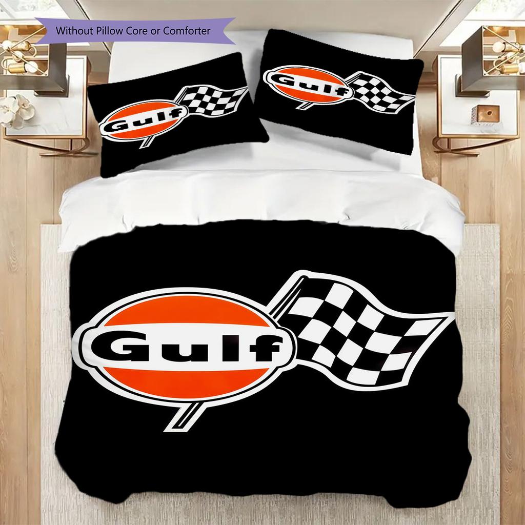 Gulf Oil Vintage Logo Threepiece Set 1 Duvet Cover 2 Pillowcase Without Core Christmas Birthday Gift Soft And Comfortable