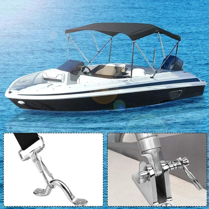 8pcs/10pcs Marine Boat Top Pad Eye Tie Down Anchors Point Tie Down Kayak Deck Loop with Screws Stainless Steel Eye Strap