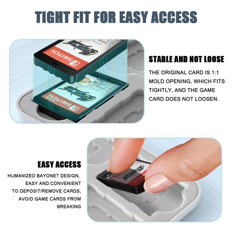 For NS Switch Oled Game Card Storage Box 3D Relief Design Hard Shell Protective 24 Game Cards Case for Switch Lite Cartridge