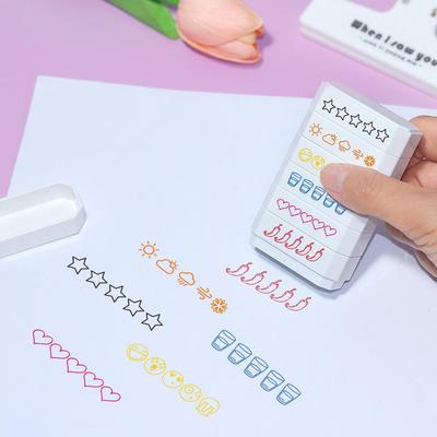 6-in-1 Teacher's Multi-Layer Stamp: Building Blocks, Scoring, Weather, Drinking Water, Encouragement