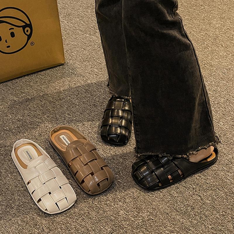 Office slippers women's summer outer wear one pedal new bag head half drag versatile casual sandals