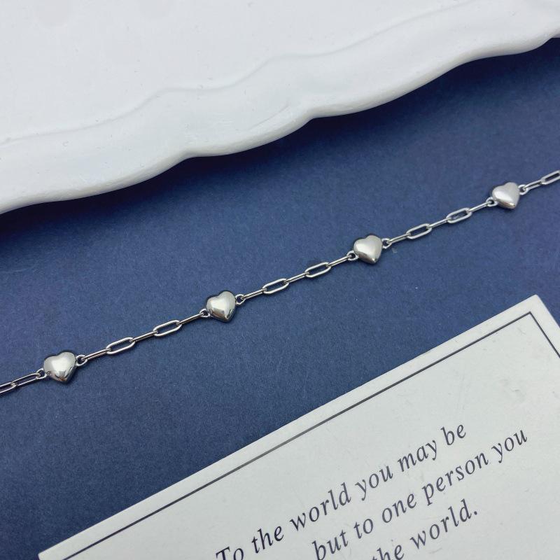 S925 Sterling Silver Heart Paperclip Bracelet - 2026 Trendy, Fashionable & Versatile Women's Jewelry