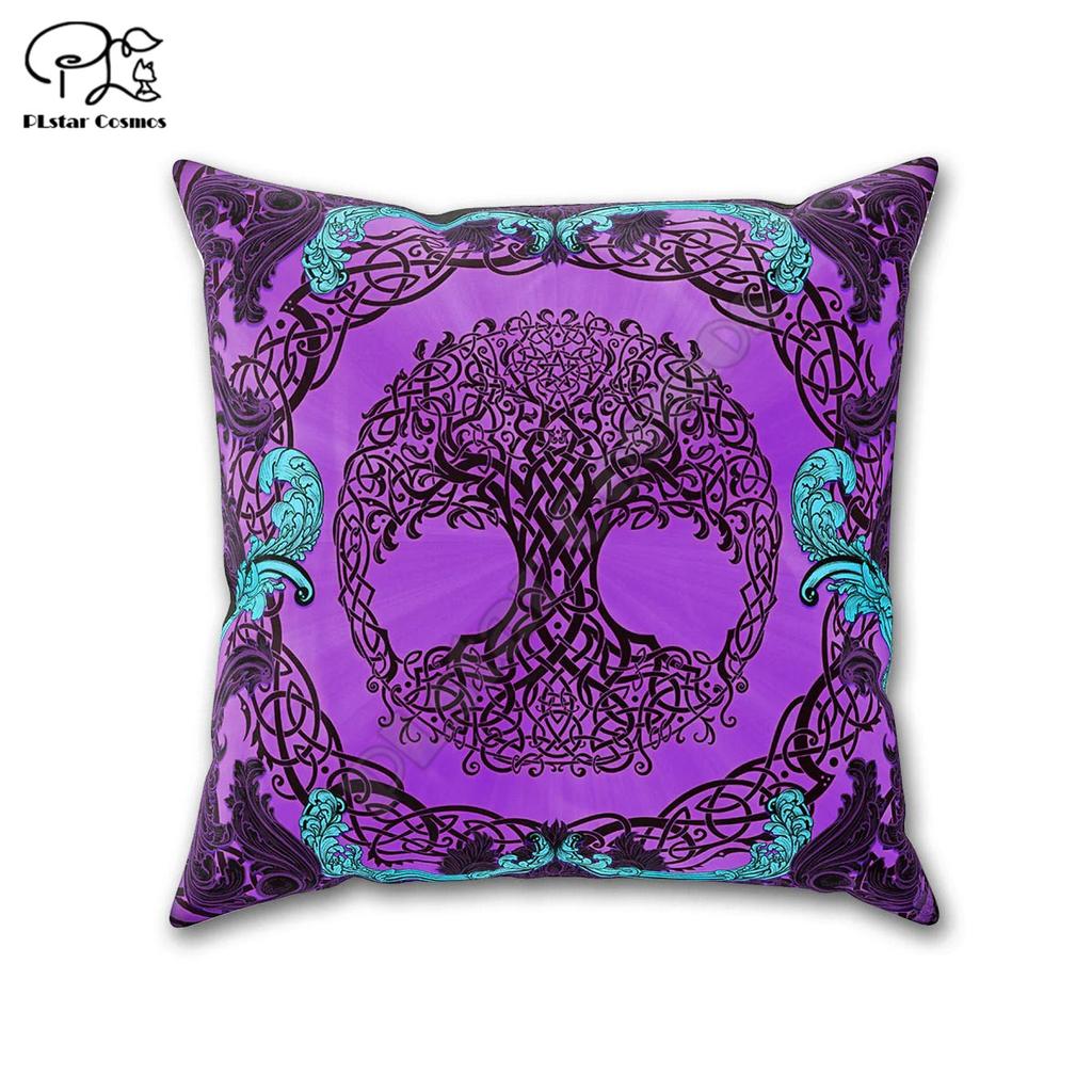 Witch Throw Pillow, Decorative Accent Cushion, Tree of Life, Wicca Room Decor, Witchy Art, Celtic