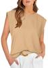 Women's Round Neck Sleeveless Cap Shoulder Loose Fit Elegant Commute Tank Top Solid Color Casual Tee