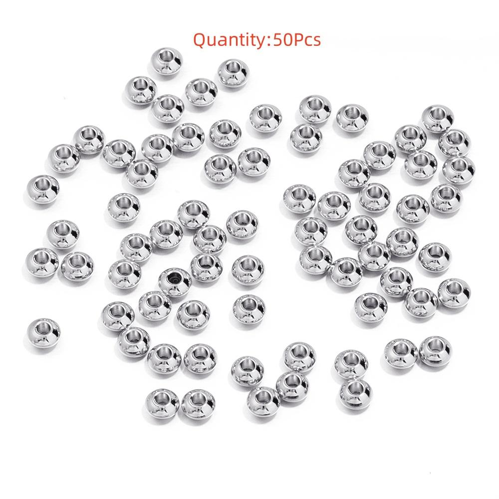 High Quality Stainless Steel Beads Square Round Wheel Shaped Loose Spaced Beads For DIY Charms Bracelet Jewelry Accessories