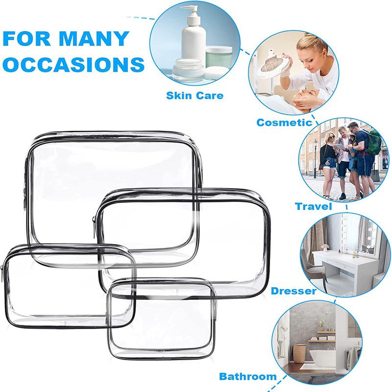 Clear Wash Bag Waterproof Zipper Storage Pouch for Women Men Cosmetic Bag Travel Make Up Organizer Pouch Wash Bag Storage Case