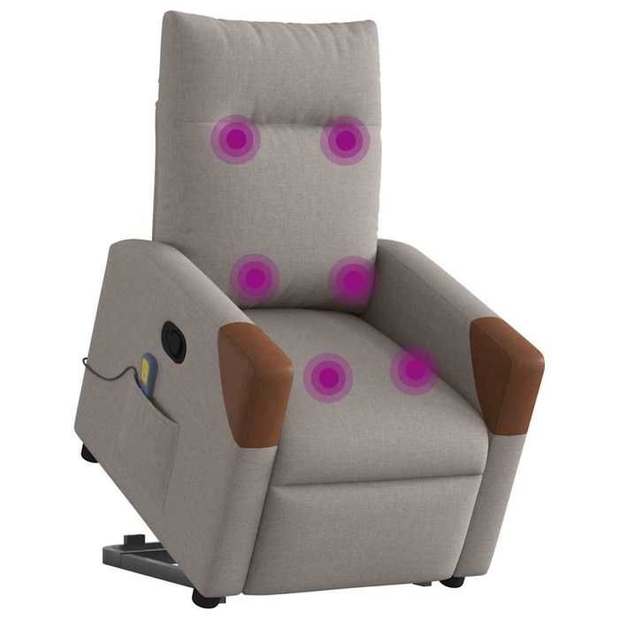 VidaXL Fauteuil inclinable de massage Taupe Tissu 3324019