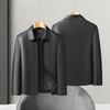 Dibinze Men's Plus Size Lapel Faux Leather Jacket