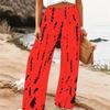 Women High Waist Wide Leg Trousers Plus Size Solid Color Soft Stretch Casual Pants