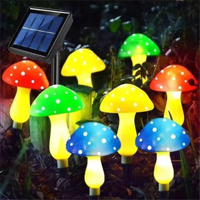 8 Head Mushroom Lamp Waterproof Fairy Light Wedding Solar String Light  Halloween