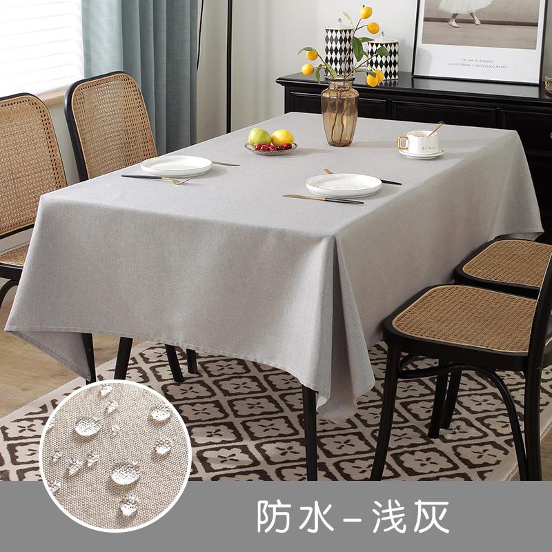 Solid Color Tablecloth Modern Waterproof Dining Table Cloth Imitate Cotton Linen Material Quality Picnic Cloth Home Office Decor