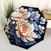1pc Floral Design Automatic Folding Umbrella, 8-Rib Sturdy Canopy, Portable Travel Umbrella for Outdoor Use,132