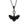 Goth Exquisite Relief Black Eagle Moth Insect Pendant Necklace for Women Hallowmas Party Punk Personality Jewelry Accessory Gift