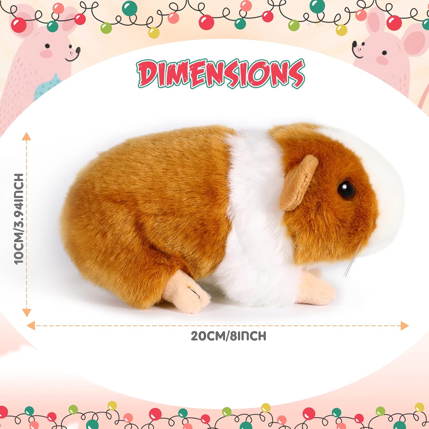 Aoriher 2 Pcs Cute Guinea Pig Stuffed Animal 8 Inch Soft Guinea Pig Plush Toys Nice Gift for Boys Girls Christmas Birthday Themed Party