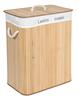 Bamboo Basket Laundry Container 2 Compartments Natural
