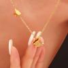 Schmetterling Anhänger Halsketten Ohrstecker Armband für Damen Edelstahl Nicht Verblassend Exquisiter Schmuck Geburtstagsgeschenk
