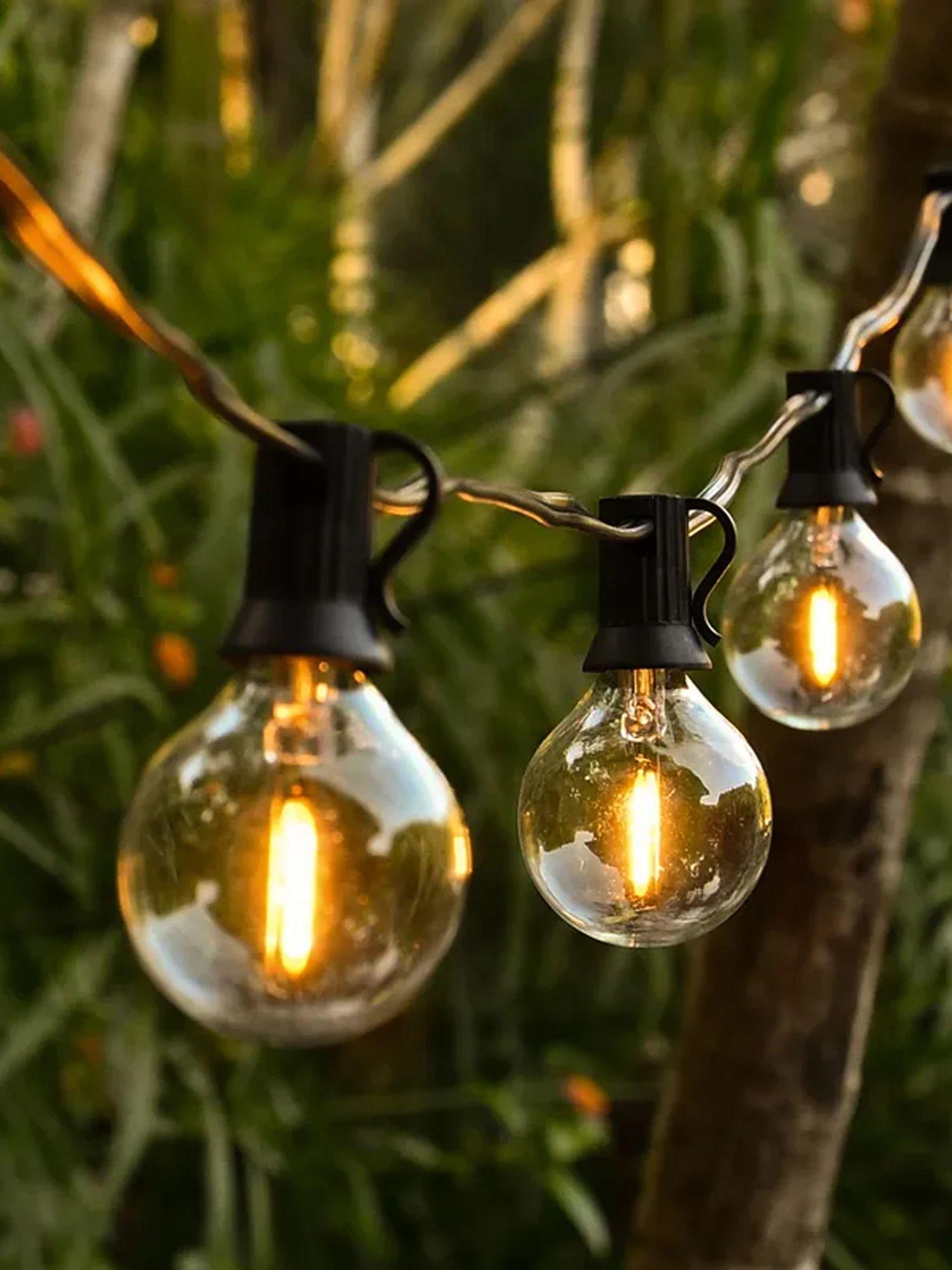 

10-футовые уличные гирлянды, сферические светодиодные садовые светильники G40, 5 лампочек Эдисона в старинном стиле, класс водонепроницаемости IP44, материал, устойчивый к погодным условиям 0-5W&US PLUG