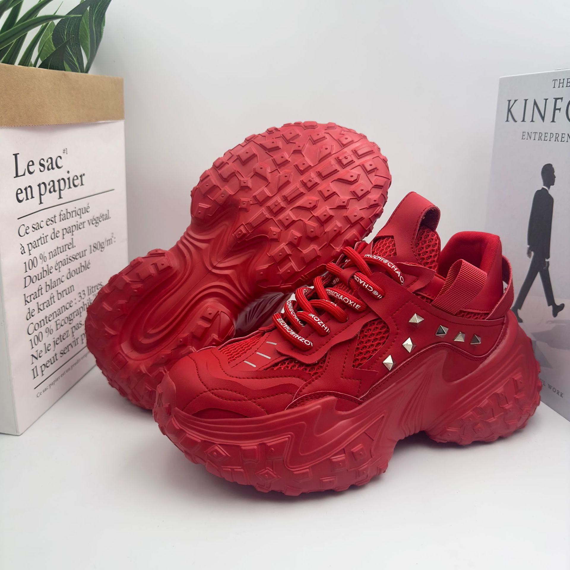 

Fashion Shoes for Mens Breathable Mesh High Quality Platform Sneakers Fashion Comfortable Versatile Luxury Men s Sneaker Tenis Masculino 43 красный